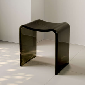 New England Home Goods Rainier 16" Shower Stool in White - Stone Resin Solid Surface