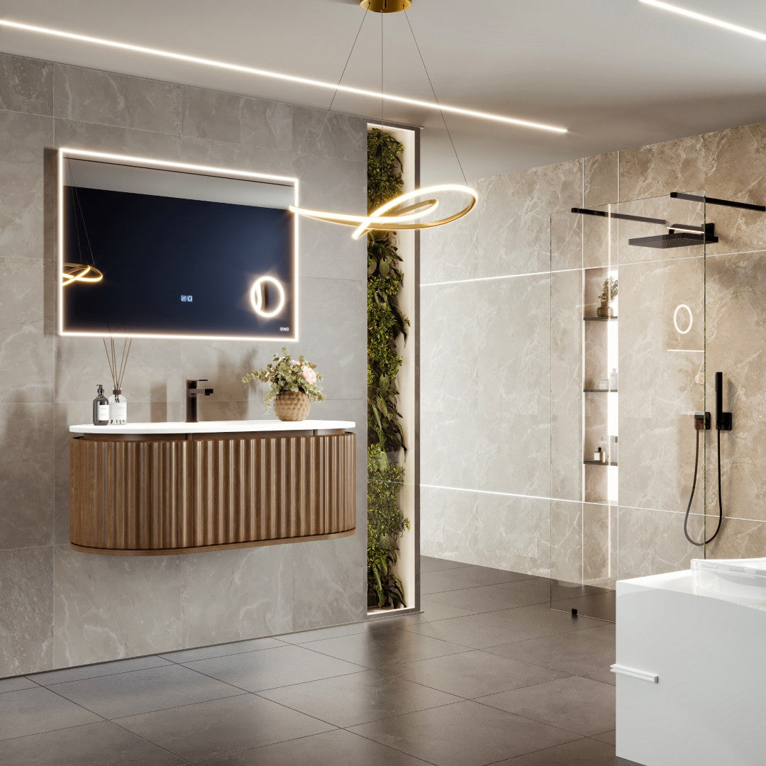 Haven 39 in. Medium Oak Wall Mount Single Sink Bath Vanity with Solid Surface Top and Integrated Sink
