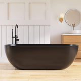 New England Home Goods Daytona 69" Freestanding Tub in Black - Stone Resin Solid Surface