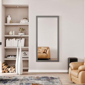 Eviva New York 60" x 30" Rectangular Gray Wooden Framed Mirror