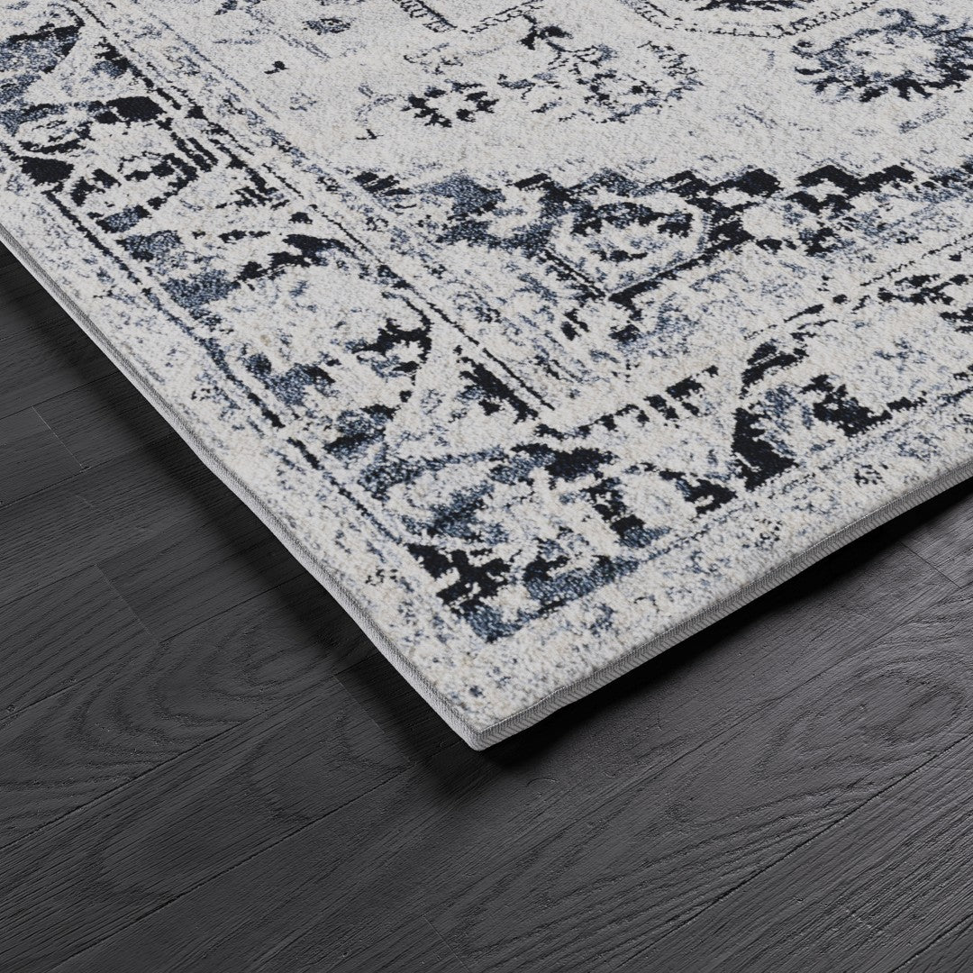Eviva Capricorn 3' x 5' Oriental Blue/Cream Rug
