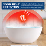 New England Home Goods 55" Modern Round Freestanding Bathtub – Deep Soaking Solid Surface Resin Stone Tub