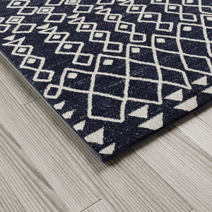 Eviva Loops 5' x 7' Ikat Blue/Cream Rug