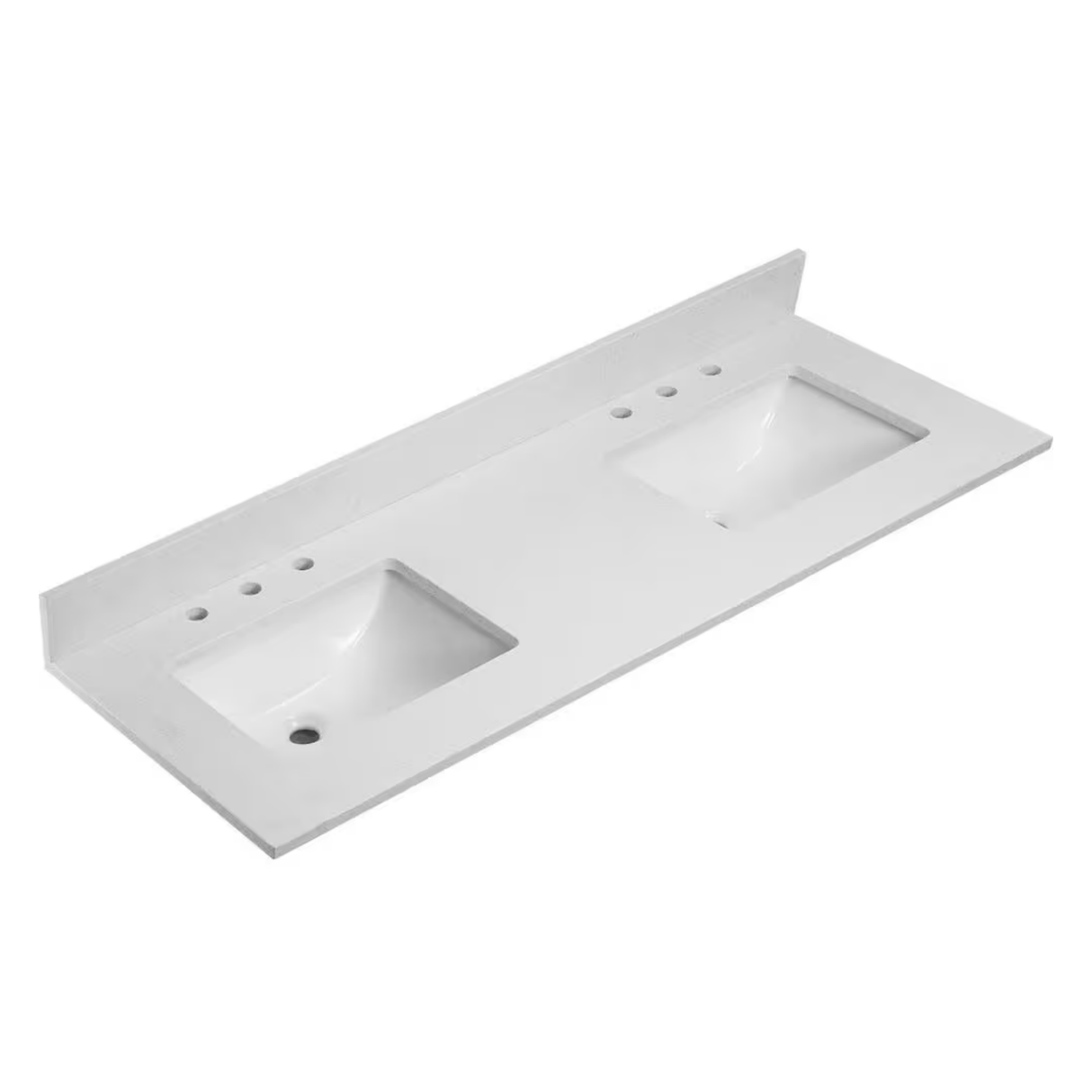 New England Home Goods 73" x 22" Quartz Double Bowl Vanity Top with Blacksplash