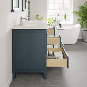 Britney 72 in. Ash Blue Double Sink  Bath Vanity with Carrara Quartz Top and Undermount Porcelain Sinks