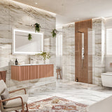 Dolce Vita 48 in. Blush Wall Mount Single Sink Bath Vanity with Solid Surface Top and Integrated Sink