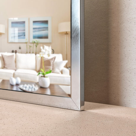 Eviva Sax 36" x 30" Rectangular Chrome Metal Framed Mirror