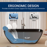 New England Home Goods 67" Solid Surface Freestanding Soaking Tubs in Matte Black