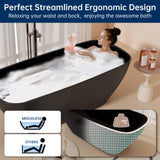 New England Home Goods 67" Solid Surface Freestanding Soaking Tubs in Matte Black