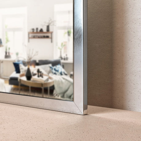 Eviva Sax 42" x 30" Rectangular Chrome Metal Framed Mirror