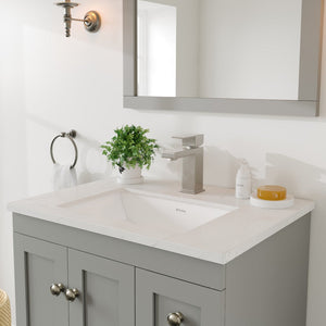 Acclaim 24 in. Gray Single Sink Bath Vanity with Carrara Quartz Top and Undermount Porcelain Sink