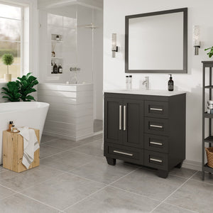 Loon 30 in. Espresso Single Sink Bath Vanity with Carrara Quartz Top and Undermount Porcelain Sink