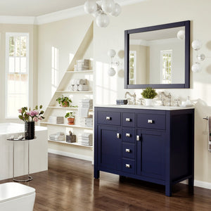 Artemis 44 in. Blue Double Sink  Bath Vanity with Engineered Top and Undermount Porcelain Sinks
