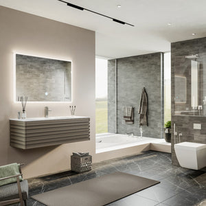 Dream 40 in. Smog Gray Wall Mount Single Sink Bath Vanity with Solid Surface Top and Integrated Sink