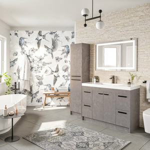 Lugano 48 in. Concrete Gray Single Sink Bath Vanity with Acrylic Top and Integrated Sink
