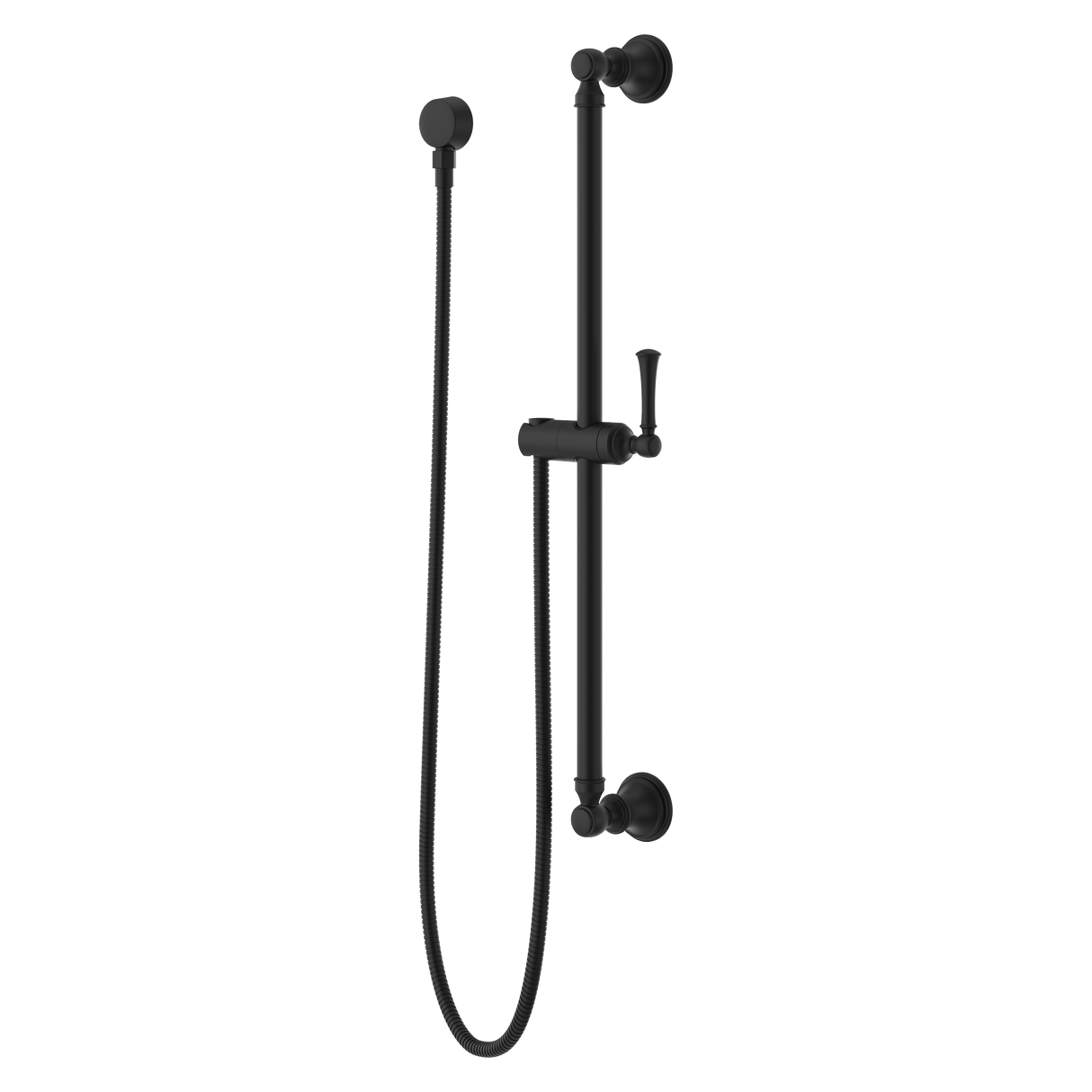 Transitional Round 30 in. Slide Bar with 60 in. Hose in Matte Black