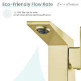 Carre Single Hole, Single-Handle, Bathroom Faucet in Brushed Gold