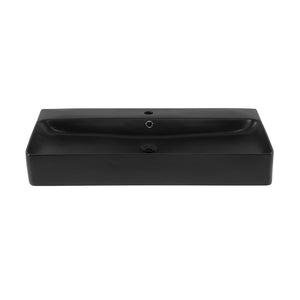 Carre 36"  Rectangle Wall-Mount Bathroom Sink in Matte Black