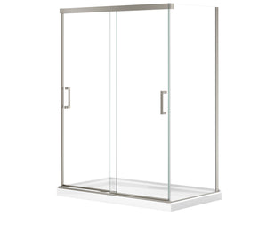 MAAX 136561-900-305-000 Incognito 76 Return Panel for 36 in. Base with Clear glass in Brushed Nickel