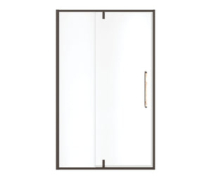 MAAX 135325-900-283-000 Uptown 45-47 x 76 in. 8 mm Pivot Shower Door for Alcove Installation with Clear glass in Dark Bronze & Beige Marble