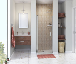 MAAX 138265-900-084-101 Manhattan 33-35 x 68 in. 6 mm Pivot Shower Door for Alcove Installation with Clear glass & Square Handle in Chrome