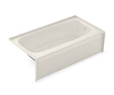 Aker TO-2954 AFR AcrylX Alcove Left-Hand Drain Bath in Sterling Silver