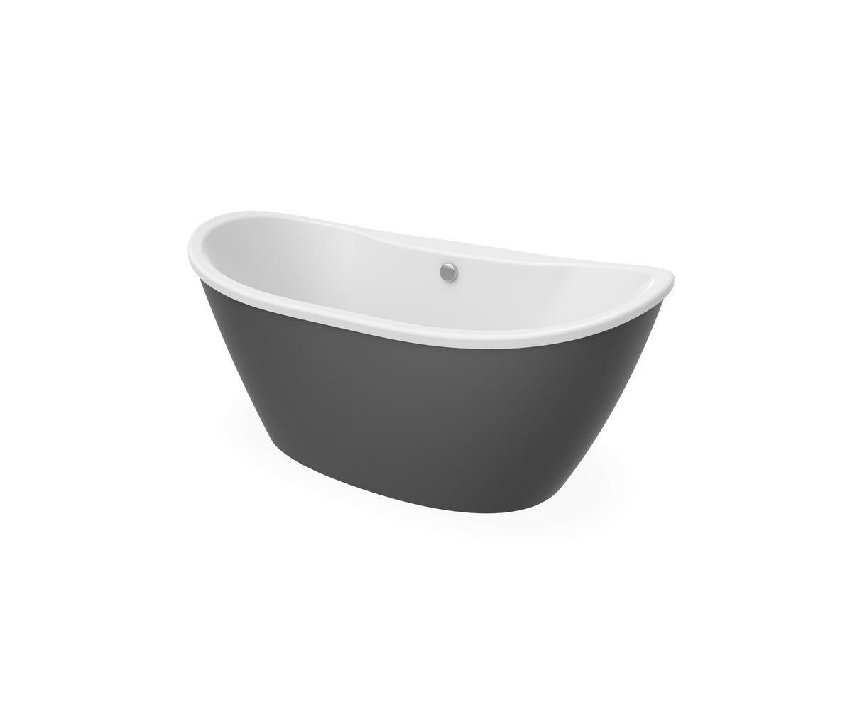 MAAX 106192-000-002-126 Delsia 6032 AcrylX Freestanding Center Drain Bathtub in White with Thundey Grey Skirt