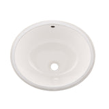 DAX Ceramic Oval Single Bowl Undermount Bathroom Basin, White BSN-200