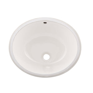 DAX Ceramic Oval Single Bowl Undermount Bathroom Basin, White BSN-200