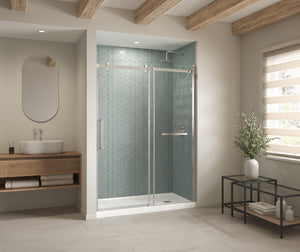 MAAX 420035-541-001-100 B3Square 6034 Acrylic Alcove Shower Base in White with Anti-slip Bottom with Left-Hand Drain