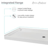 Carre 48" x 36" Acrylic White, Single-Threshold, Right Drain, Shower Base