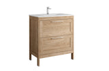 DAX Lakeside Engineered Wood and Porcelain Single Vanity with Onix Basin, 32", Oak DAX-LAKE013214-ONX