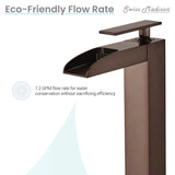 Concorde Single Hole, Single-Handle, High Arc Waterfall, Bathroom Faucet in Oil Rubbed Bronze