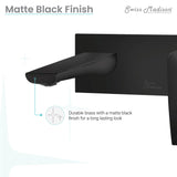 Monaco Single-Handle, Wall-Mount, Bathroom Faucet in Matte Black