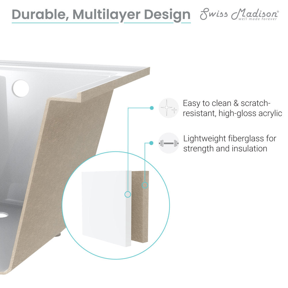 Voltaire 48" X 32" Left-Hand Drain Alcove Bathtub