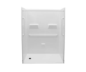 MAAX 106550-000-002-002 MX QSI-6030-BF 1 in. AcrylX Alcove Right-Hand Drain Five-Piece Shower in White