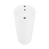 Monaco Circular Basin Pedestal Sink in Matte White