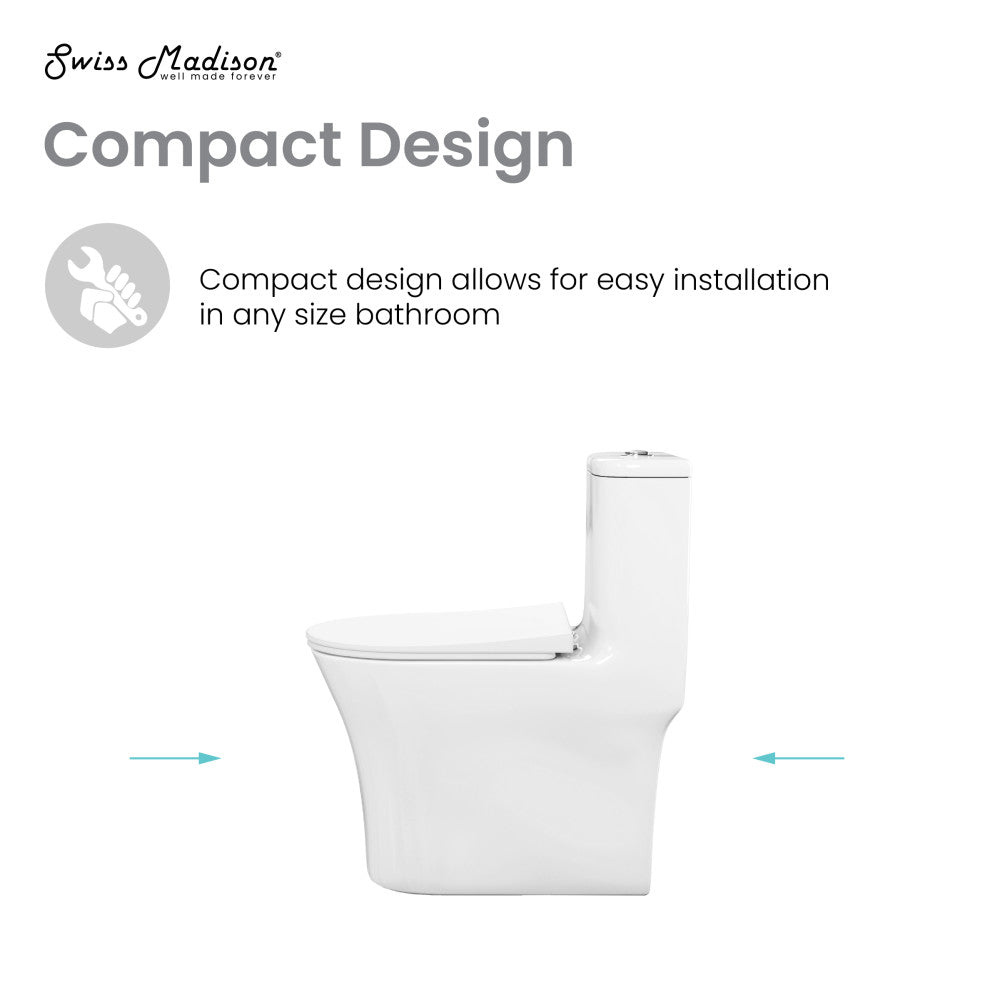 Cascade One-Piece Compact Toilet Dual-Flush 1.1/1.6”