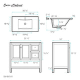 Chateau 36" Bathroom Vanity in Natural Oak