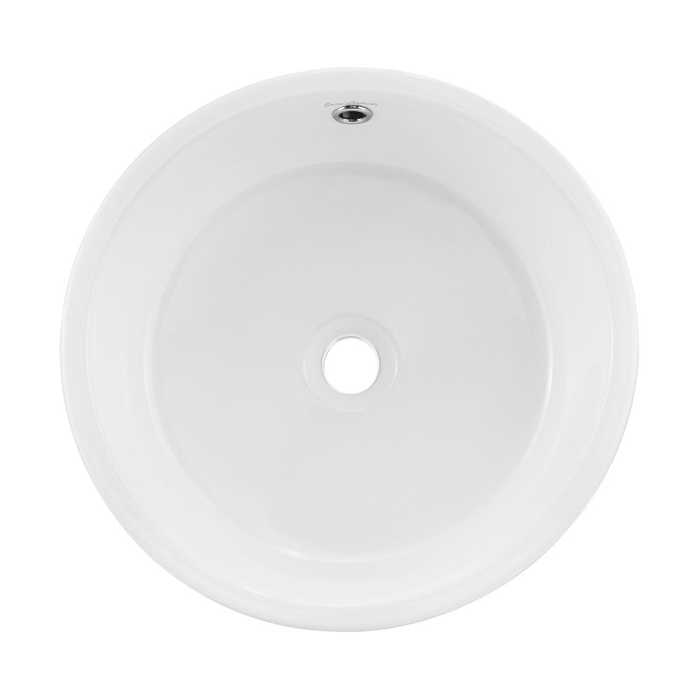 Monaco 16.5" Round Console Sink, White Basin Brushed Gold Legs