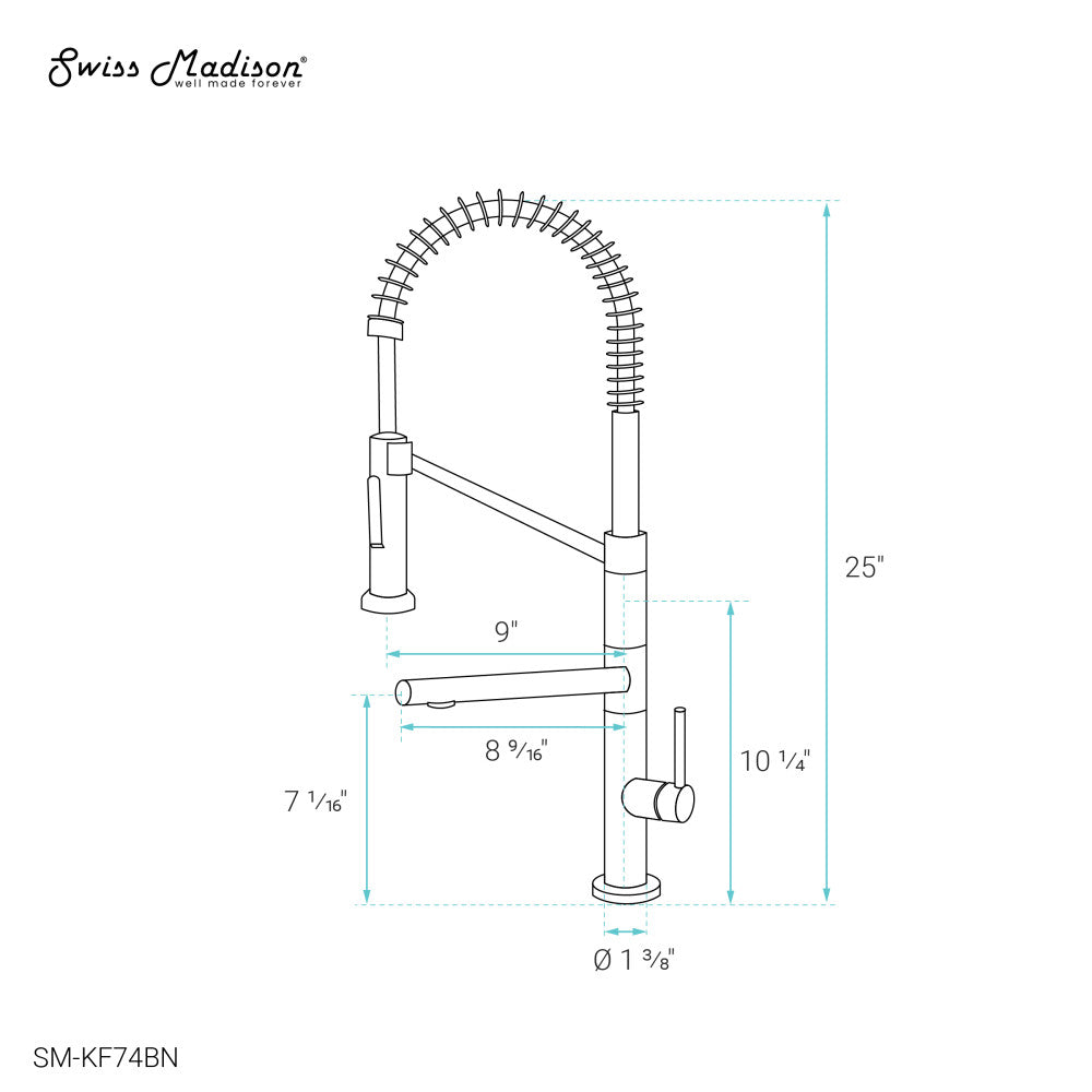 Nouvet Single Handle, Pull-Down Kitchen Faucet with Pot Filler in Brushed Nickel