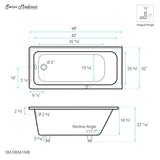 Voltaire 48" X 32" Left-Hand Drain Alcove Bathtub in Matte Black