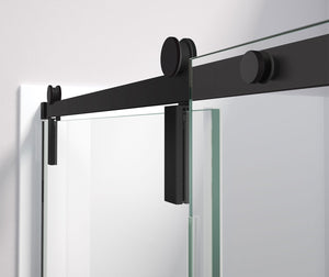 MAAX 135875-900-340-000 Nebula 56 ½-58 ½ x 78 ¾ in. 8mm Sliding Shower Door for Alcove Installation with Clear glass in Matte Black