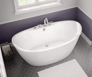MAAX 106193-000-002-104 Delsia 6636 AcrylX Freestanding Center Drain Bathtub in White with White Skirt