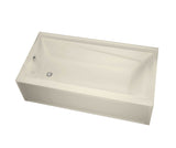 MAAX 106188-L-003-004 Exhibit 7242 IFS AFR Acrylic Alcove Left-Hand Drain Whirlpool Bathtub in Bone