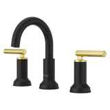 Capistrano 8"-20" Widespread Lavatory Faucet in Matte Black in Brushed Gold