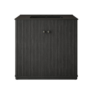 Lafayette 36" Freestanding Bathroom Vanity in Black Oak with Matte Black, 3-Hole Widespread Sink Top