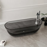New England Home Goods Anse 69" Freestanding Tub in Gray - Stone Resin Solid Surface