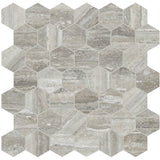 Anatolia Tile La Marca 2 Inch Hexagon Traventino Honed Porcelain Mosaics. 1 Sheet = .96 Sq. Ft. 4501-0355-0 Travertino Instrata 2" Hexagon Honed - premium natural stone mosaic tile from Anatolia Tile, available at PoshHaus showroom in Keene, NH