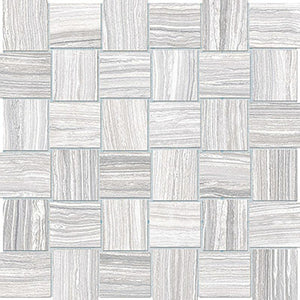 Anatolia Tile 2X2 Basketweave Eramosa Ice Matte Porcelain Mosaics. 1 Sheet = .96 Sq. Ft. 4501-0084-0 (69-231) Ice Basketweave 2x2 - premium natural stone mosaic tile from Anatolia Tile, available at PoshHaus showroom in Keene, NH